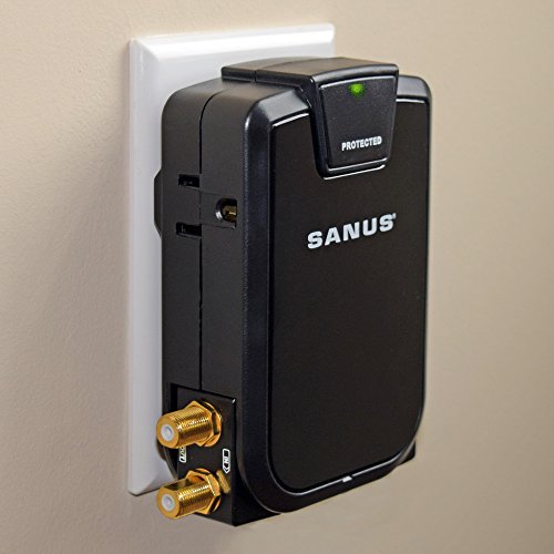 SANUS Low Profile On-Wall AV Surge Protector with 1080J of Fireproof Protection