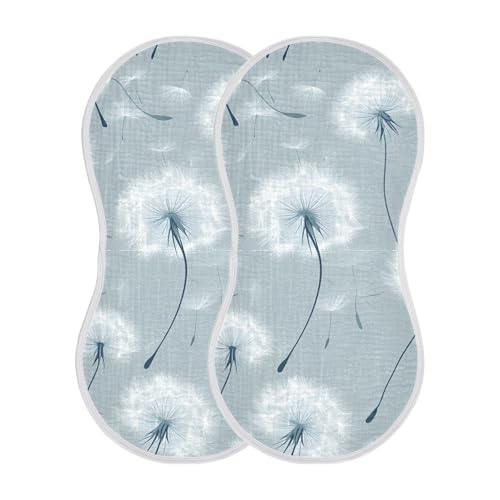 Baby Burp Cloths, Soft Absorbent Burping Cloths for Babies, Cotton Milk Spit Up Rags, Large Size for Newborns, Baby Boys and Girls (Dandelion)2