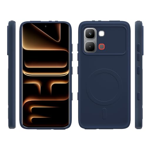 Image of Back Cover Infinix Note Edge 5G | MagFit Ring Design (Non-Magnetic) | Shockproof Case | Anti-Slip Grip | Raised Camera Edges | Slim Protective Case for Infinix Note Edge 5G (Steel Blue)