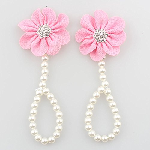 Vimbo Pearl Barefoot Sandals 7 Pairs Lovely Flower Baby Girl Gift Set For 3 Months To 4 Years Old Baby Girls #TOP5