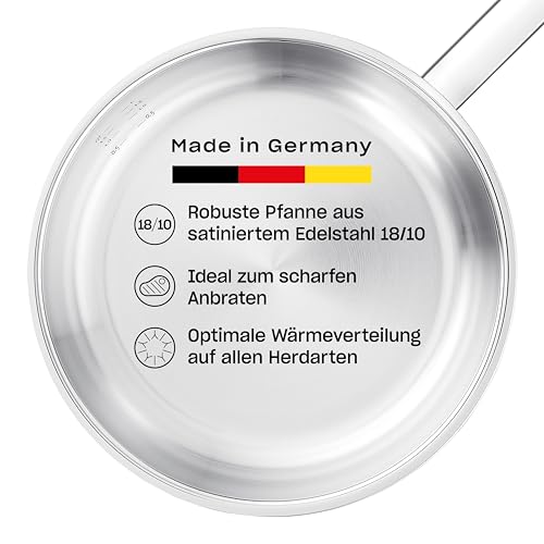 Fissler Original-Profi Collection Edelstahl-Pfanne 24 cm – unbeschichtete Stielpfanne mit...