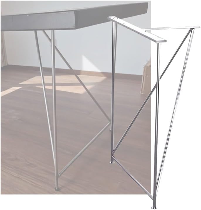Stainless Steel Table Base, DIY Dining Screw Fixation Furniture Legs, Heavy Duty Bar Leg Workbench Support for Bench Side(23.6x27.6in/1pcs)