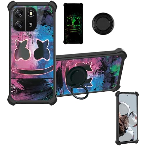 Coque Blackview Wave 6c Aroepurt en PC dur et silicone souple avec anneau support