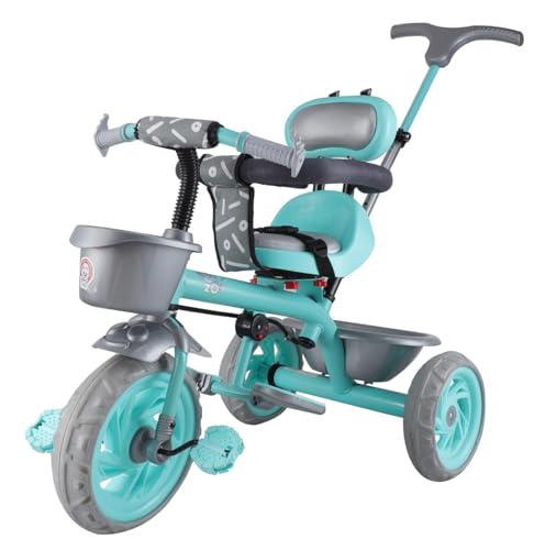 Image of Toyzoy Cotton Candy Grand Kids|Baby Trike|Tricycle with Cushioned Seat & Storage Basket for Kids|Boys|Girls Age Group 2+ Years (Green)