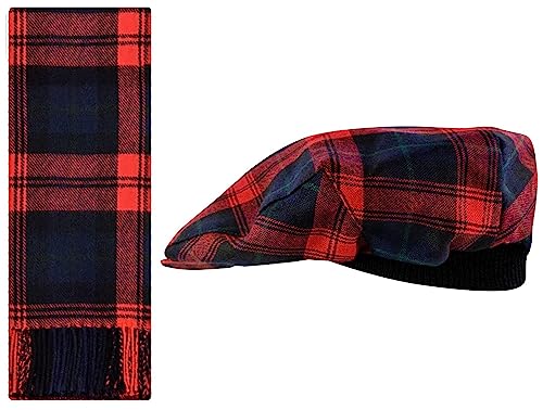 Casquette Plate Ajustement Confortable et Foulard Laine d'Agneau Anti-Froid