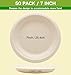 BLUE TOP 100% Compostable Disposable Paper Plates Heavy Duty Waterproof Plates-50 Pack 7 inch Eco-Friendly Plates, Natural Biodegradable Sugarca Bagasse Dinner Plates Unbleached Brown 5
