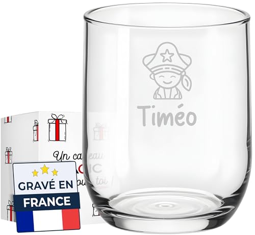 KDO MAGIC - Verre Personnalisé Gravé avec Prénom - Verre à eau Personnalisable - Idée Cadeau Original pour homme, femme, enfant - Anniversaire, Fête,...