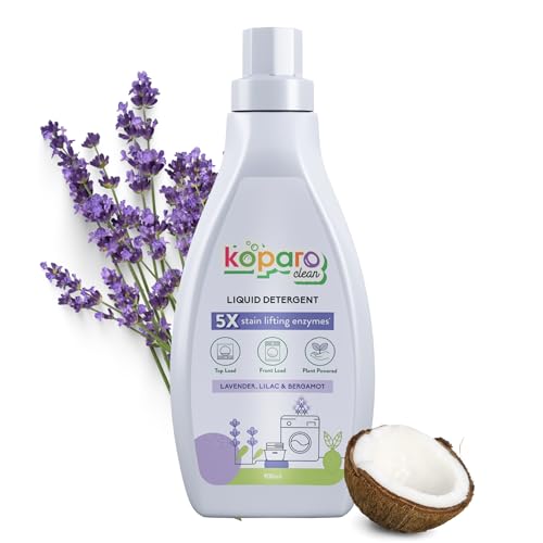 Image of Koparo Liquid Detergent | 900 Ml | Top Load & Front Load Washing Machine Liquid Detergent | Organic Bio-Enzymes Laundry Detergent | Tough on Stains, Safe for Kids & Sensitive Skin | Lavender