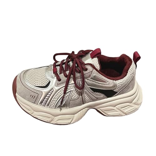 Boys Girls Shoes Kids Sneakers Tennis Running Shoes Lace-up Unisex Chunky Lightweight Breathable Walking Shoes