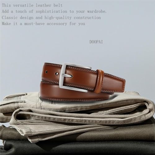 Image of DOOPAI Mens Dress Belt - Genuine Leather Dress Belts For Men,Casual Suit Jeans Belt-Single Prong Buckle black belt