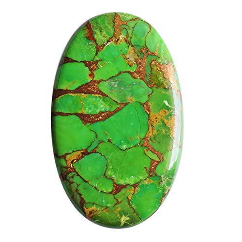 Cabochon vert mohave poli et poli avec veines de cuivre pour bijouterie
