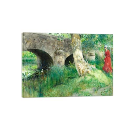 Toile Carl Larsson Peinture Murale Premium Tableau Décoration d'Art Le Pont Impression Toile
