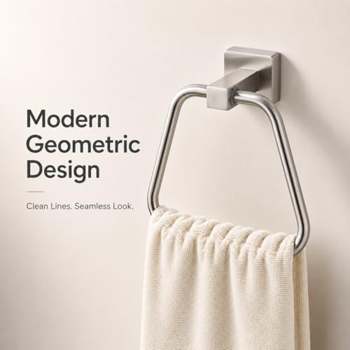 Brushed Nickel Towel Ring for Bathroom, Kitchen Bath Towel Holder Hangers Wall Mount Heavy Duty Stainless Steel by bluebyrne - Image 3