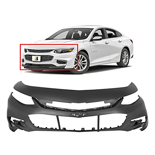 MBI AUTO - Primered, Front Bumper Cover Compatible with 2016 2017 2018 Chevy Malibu LT Premier & Hybrid w/LED Running Lights 16-18, GM1000998
