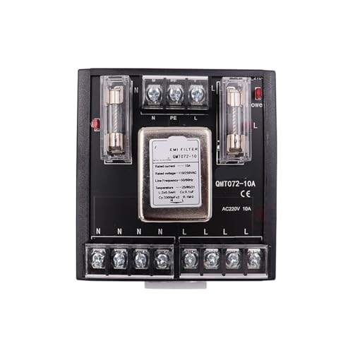 Fusible et bornier intégrés sur filtre d'alimentation monophasé QMT072
