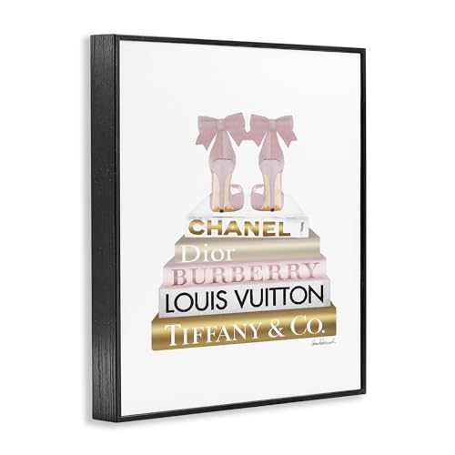 Image of Glam Heels Bookstack Fashion, 16 x 20 Inch Framed Giclee Print
