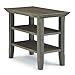 SIMPLIHOME Acadian SOLID WOOD 14 inch wide Rectangle Rustic Contemporary Narrow Side Table in Farmhouse Grey with Storage, 2 Shelves, for the Living Room and Bedroom
