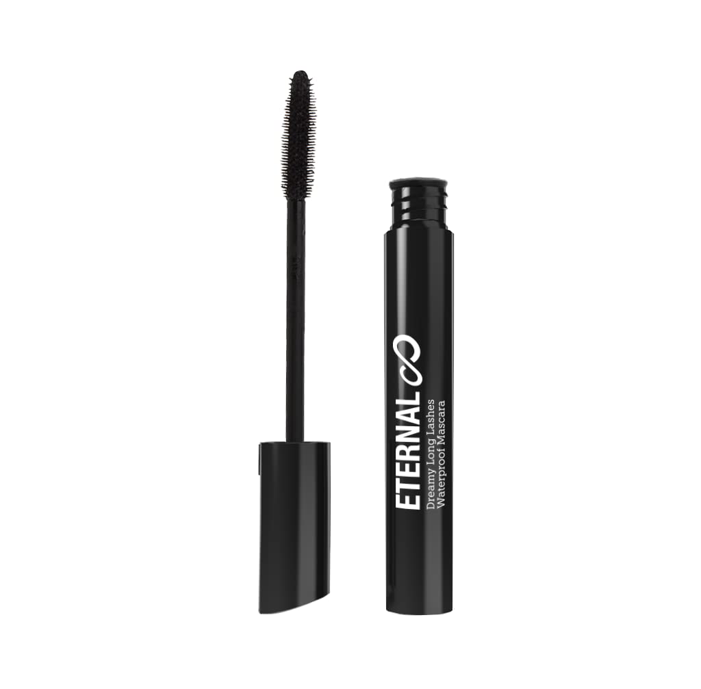 eternalDreamy Long Lashes Waterproof Mascara – No Smudging or Clumping False Lash Effect Makeup, 0.25 Oz (#01 Black)
