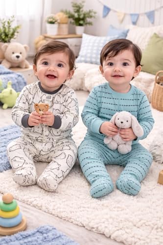 Image of TuddyBuddy 100% Cotton Multi Color Zipper Romper Sleepsuit /Romper /Jumpsuit for Baby Boy & Baby Girl