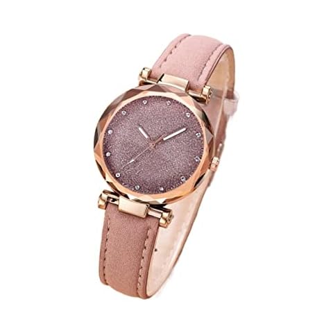 Simple Casual Watches Women Romantic Starry Sky Watch Bracelet Leather Rhinestone Designer Ladies Clock Simple Dress Cover