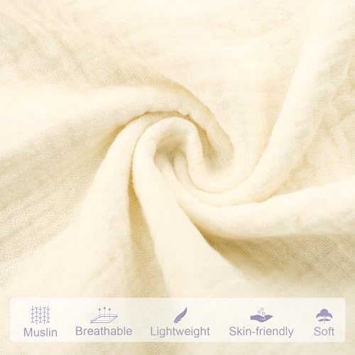 Hooyax Muslin Toddler Lounger Cover, Organic Cotton Removable Slipcover for Toddler, Toddler Padded Lounger Infant Floor Seat Cover for Boys Girls, Large Size 37 x 21 Inch, Beige