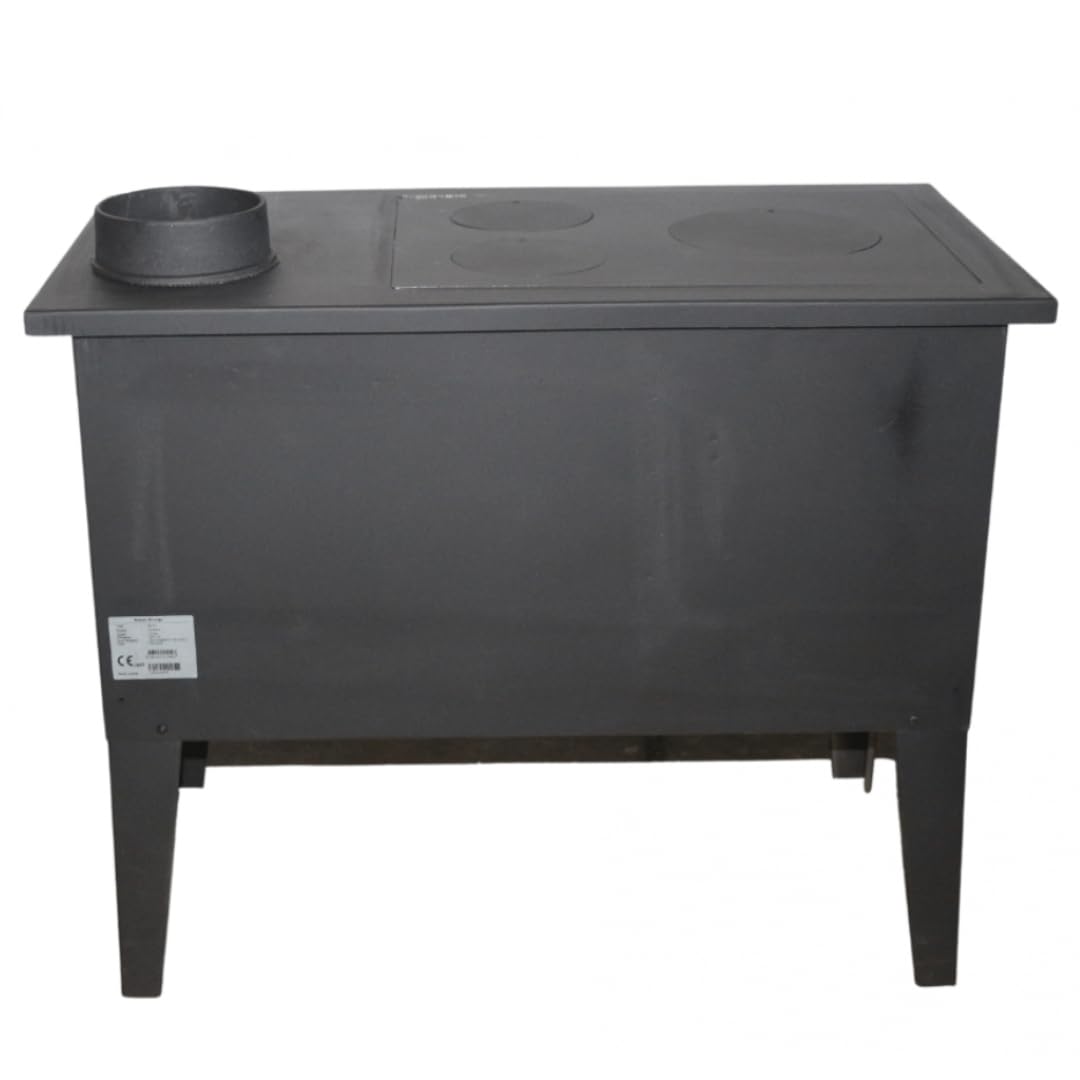 BALKAN ENERGY Cocina de leña de Metal 4014 7.9 kW, Grafito, Negro