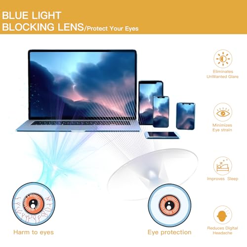Image of Blue Light Glasses for Women Retro Round Gaming Glasses Anti Blue Ray Computer Screen Glasses Men Reading Glasses