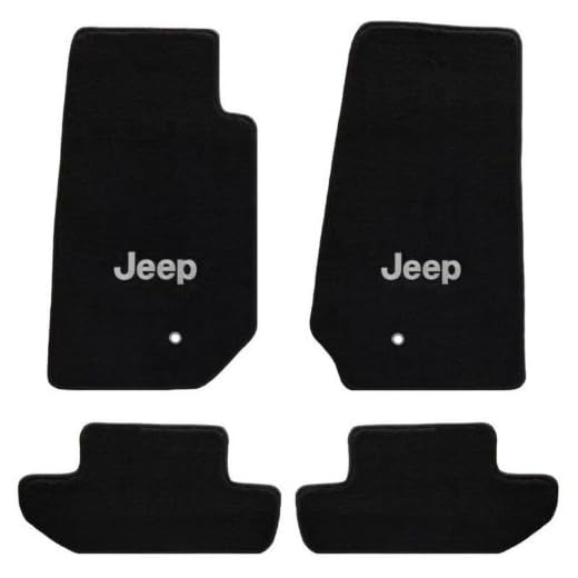 Lloyd Mats 4 Pc All Weather Custom Carpet Floor Mats w/ Silver Logo Compatible with 2 Door Jeep Wrangler (2007-2010)