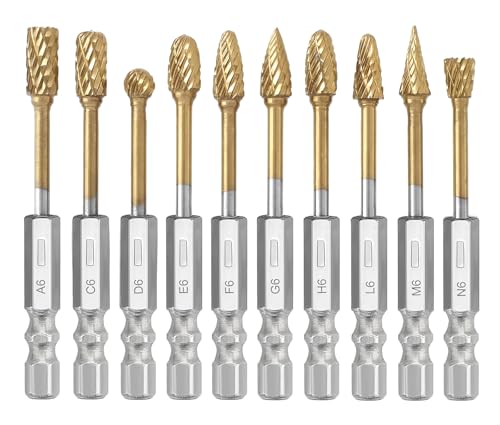 Fraises en carbure de tungstène titane de 6mm pour meuleuse, lot de 10 pièces durables