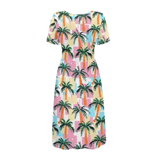 Image of Women's Summer Formal Dresses Short Sleeve Wrap V Neck Dresses Bridesmaid Wedding Guest Dress with Pockets