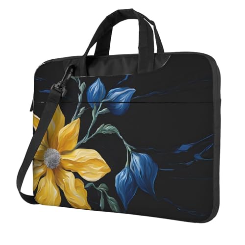 Sacoche ordinateur portable résistant aux chocs avec motif floral et bandoulière fin
