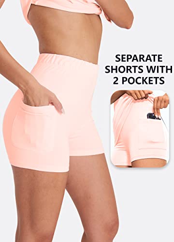 Image of Hiverlay Golf Dresses for Women with Shorts and Pockets, V-Neck Short Sleeve Tennis Dress, Workout Athletic Dresses