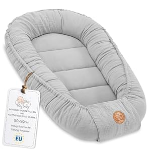 Totsy Baby Musselin Babynest 90x50 cm Grau