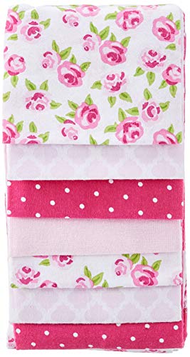 Image of Hudson Baby Unisex Baby Cotton Flannel Receiving Blankets Bundle, Rose, One Size