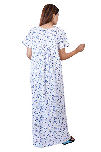 Image of Women's Cotton Block Print Knee Length Nighty