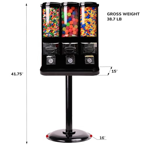 Global Gumball VM-TRIPLE-BLACK Vending Machine - Commercial Gumball And Candy Machine thumb #4