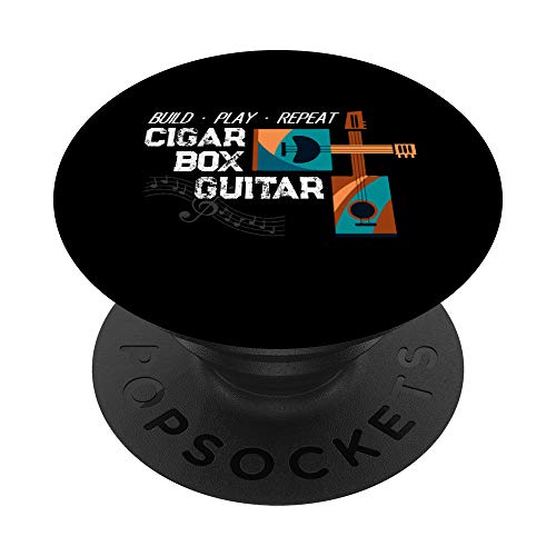 Guitar Player - Cigar Box Guitar Guitarist Bassist Music PopSockets PopGrip: Impugnatura per Telefoni Cellulari e Tablet Intercambiabile
