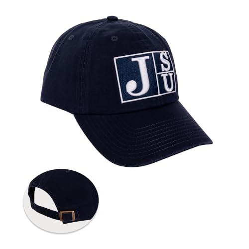 Desert Cactus Jackson State University Baseball Hat Tigers J-State Brimmed Embroidered Cap Adjustable Cloth Strap Adult (Style A) Blue