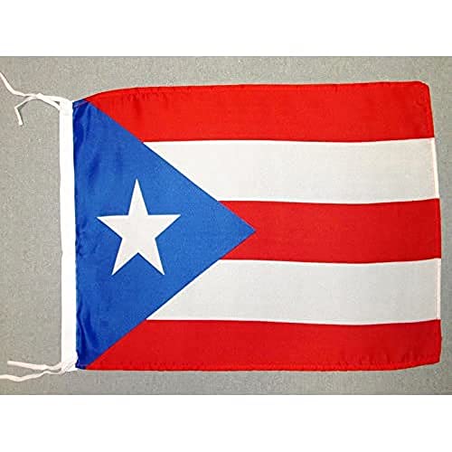 AZ FLAG - Puerto Rico Flag - 18'' x 12'' - Light Polyester Puerto Rican Small Banner with Two Cords - 18x12 in - 45x30 Cm