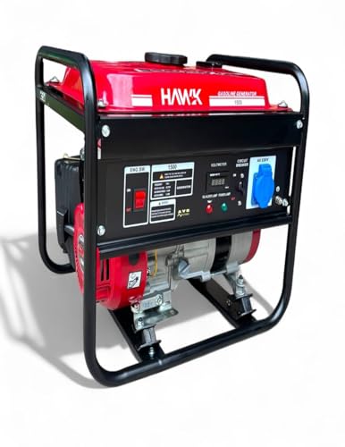 Image of HAWK 1000W Portable Petrol Generator with Recoil Start, AVR Technology, Copper Coil, Portable Design, Fuel Efficient, Ideal for Home Backup, Small Shops & Outdoor Power Needs