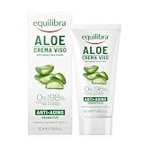 Equilibra Viso, Aloe Crema Viso Anti-Aging, Crema Viso Anti-Aging a Base di Aloe Vera, ad Azione Idratante, Lenitiva e Protettiva, per Prevenzione e Trattamento di Rughe e Segni del Tempo, 50 ml