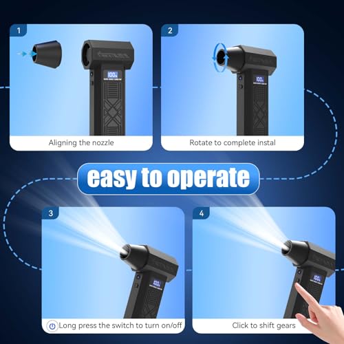 Compressed Air Duster-230000RPM Super Power Electric Air Duster, 4-Gear Adjustable Mini Blower with Type-C Fast Charging, Dust Blower for Computer, Keyboard, House, Outdoor and Car by KAJICOO - Image 7