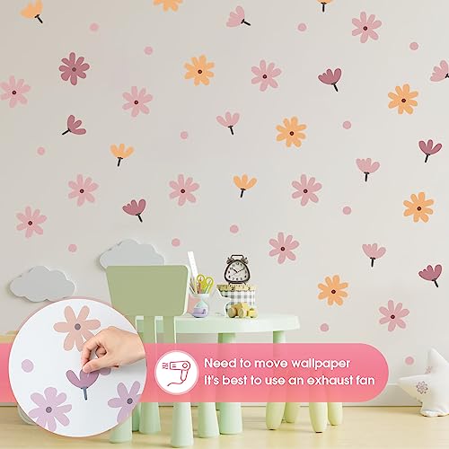 Vinilos Decorativos Floral para Pared, 8 Láminas Rosa Boho miniatura 6