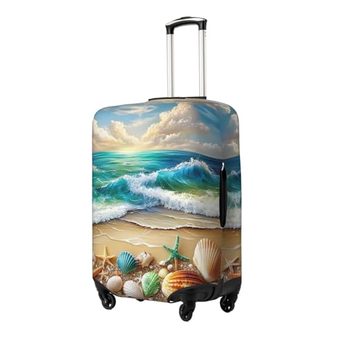 Beach Waves Seashells Luggage Cover Suitcase Cover Protector Travel Suitcase Cover2