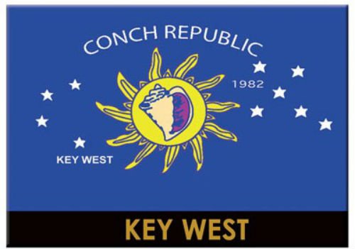 Key West Florida Conch Republic Flag Fridge Collector's Souvenir Magnet 2.5" X 3.5"
