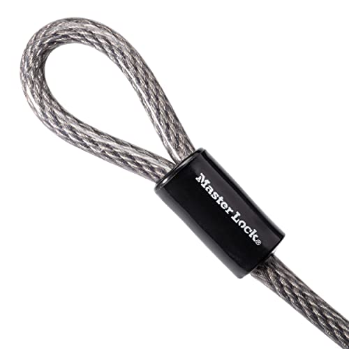 Master Lock Steel Bike Lock Cable, 30 Ft. Long X 3/8 In. Diameter Vinyl Coated Cable With Looped Ends, 70Dcc,Gray #TOP1