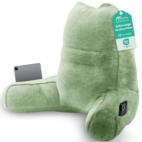 Image of Sasttie Reading Pillow for Bed, Back Pillow for Sitting Up, Sage Green