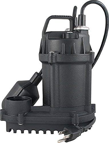 Star 3SDHL Cast Iron 1/3 HP Submersible Sump Pump with Tethered Float Switch, Passes 3/8