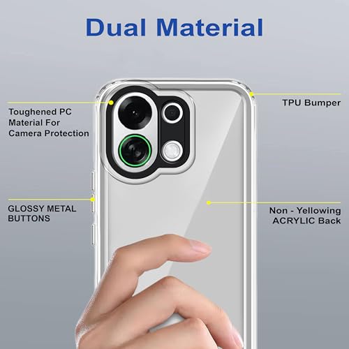 Image of Zapcase Back Case Cover for Oppo K13 Turbo 5G | Compatible for Oppo K13 Turbo 5G Back Cover | Case Cover with Camera Protection | (TPU + PC | Transparent)