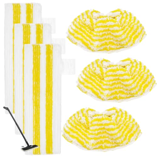KxrTpx 6 Pcs Steam Cleaner Pads and Floor Cloths 6-Pack Steam Mop Accessories for SC4 and SC5 Models Washable Microfibre Pads for Multi-Surface Floor Cleaning Compatible with Steam Cleaner